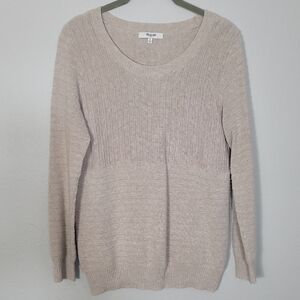 Madewell Womens Chunky Knit Sweater Size S Cream Oatmeal 100% Cotton Preppy